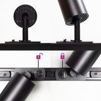 Set med 1-fas skensystem på 3 meter och Jill-spotlights, svart