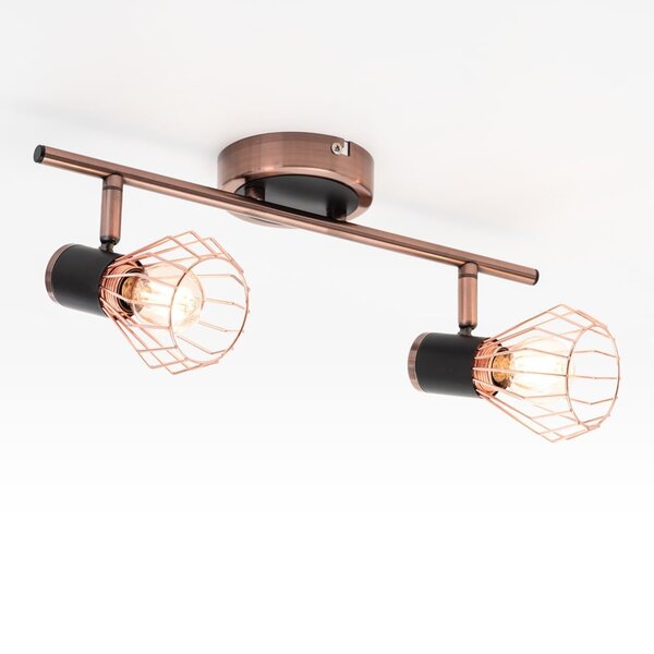 Taklampa Vivian 2-ljus - koppar