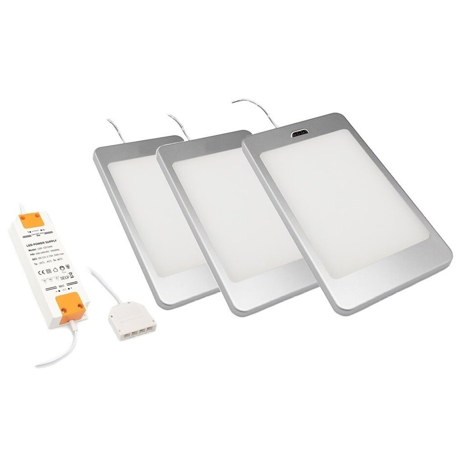 LED-skåpsbelysning Apollo komplett set med 3 spotlights