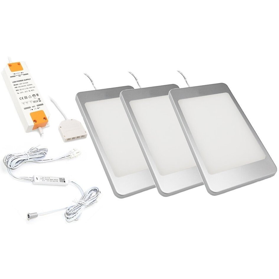 LED-skåpsbelysning Apollo komplett set med 3 spotlights