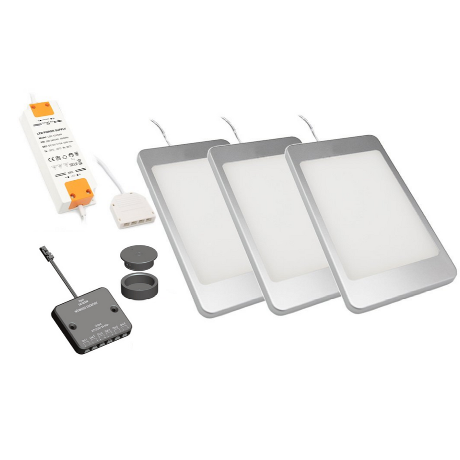 LED-skåpsbelysning Apollo komplett set med 3 spotlights