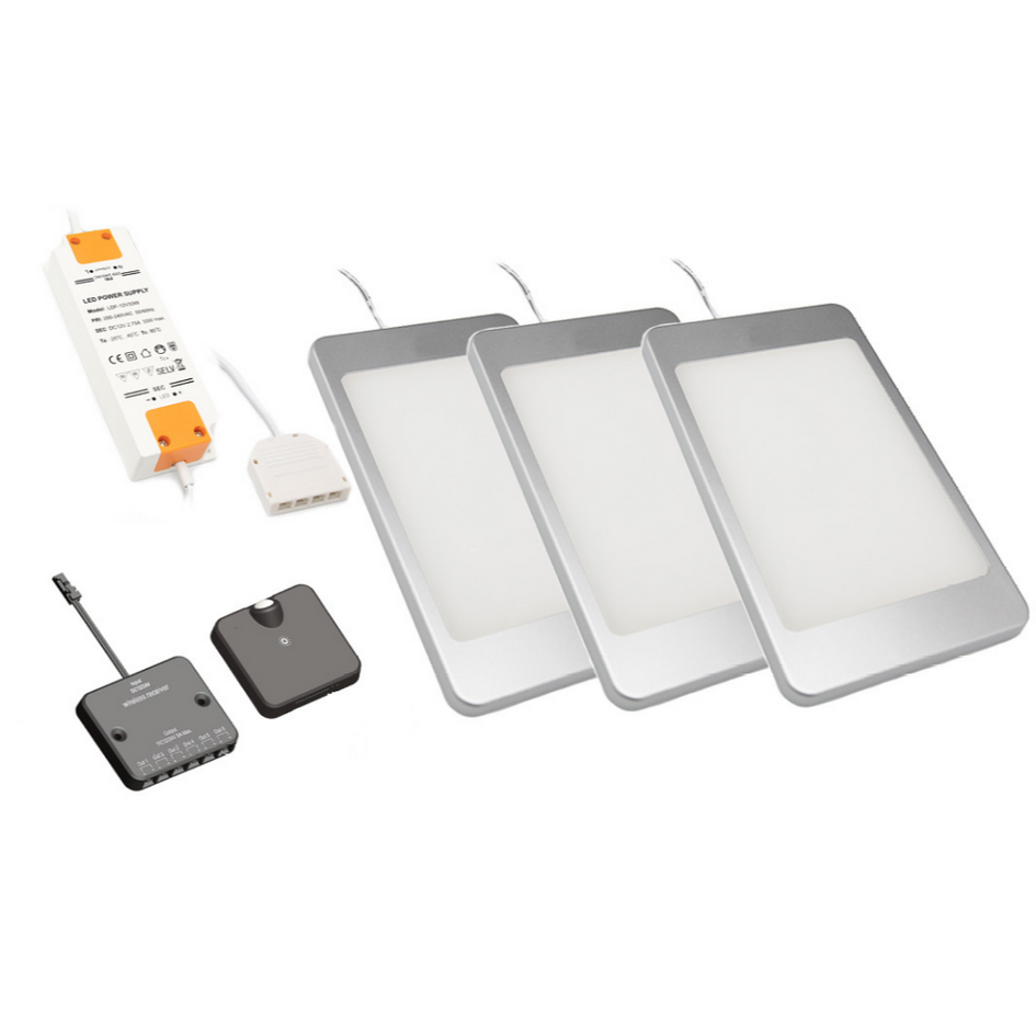 LED-skåpsbelysning Apollo komplett set med 3 spotlights