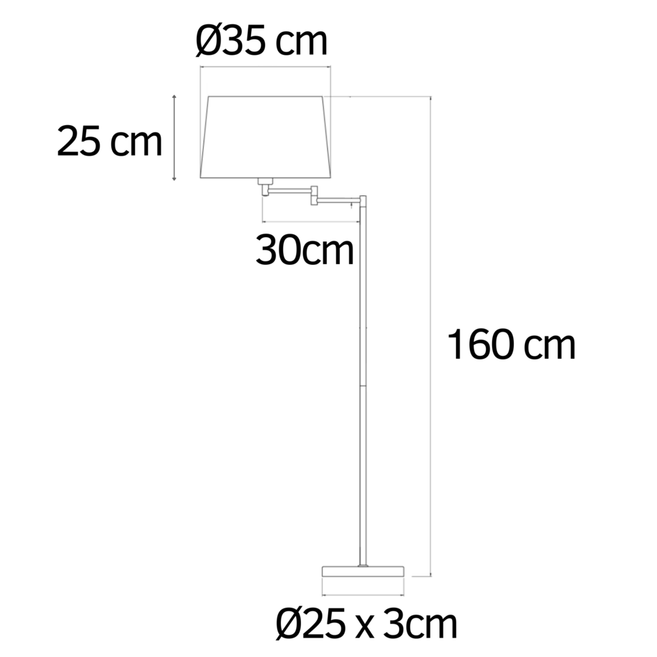 Golvlampa Andrea exkl. lampskärm - kromsilver