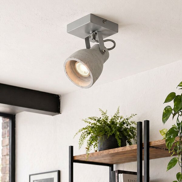 Modern betonggrå taklampa - Brutus