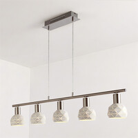 Modern pendellampa Alabaster med fem lampor i vitt