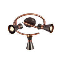 Taklampa koppar med 3 spotlights - Rose