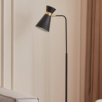 Golvlampa svart med guld - Alyssa