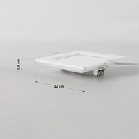 6W fyrkantig LED-downlight med justerbar färgtemperatur - 120 x 120 mm