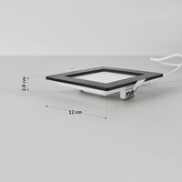 6W fyrkantig LED-downlight med justerbar färgtemperatur - 120 x 120 mm i svart