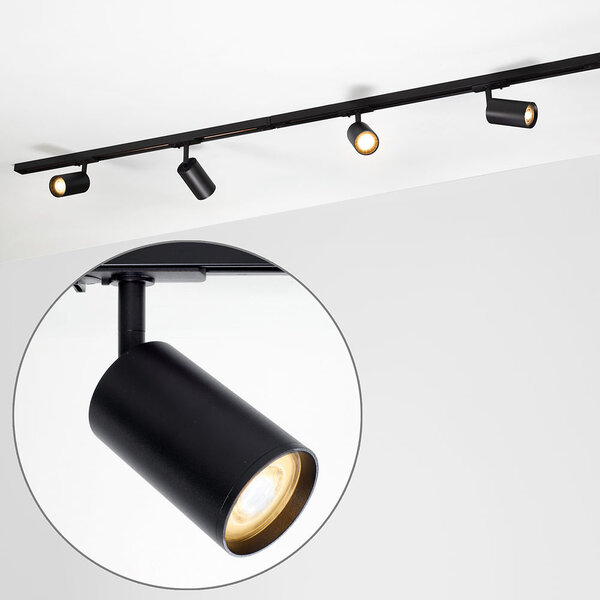 Modernt 1-fas skensystem på 1,5 meter med Jill spotlights - takspotlight
