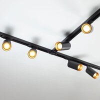 Set med 1-fas skensystem på 3 meter och Juno-spotlights, svart