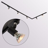 Set med 1-fas skensystem på 3 meter och Stanley-spotlights, svart