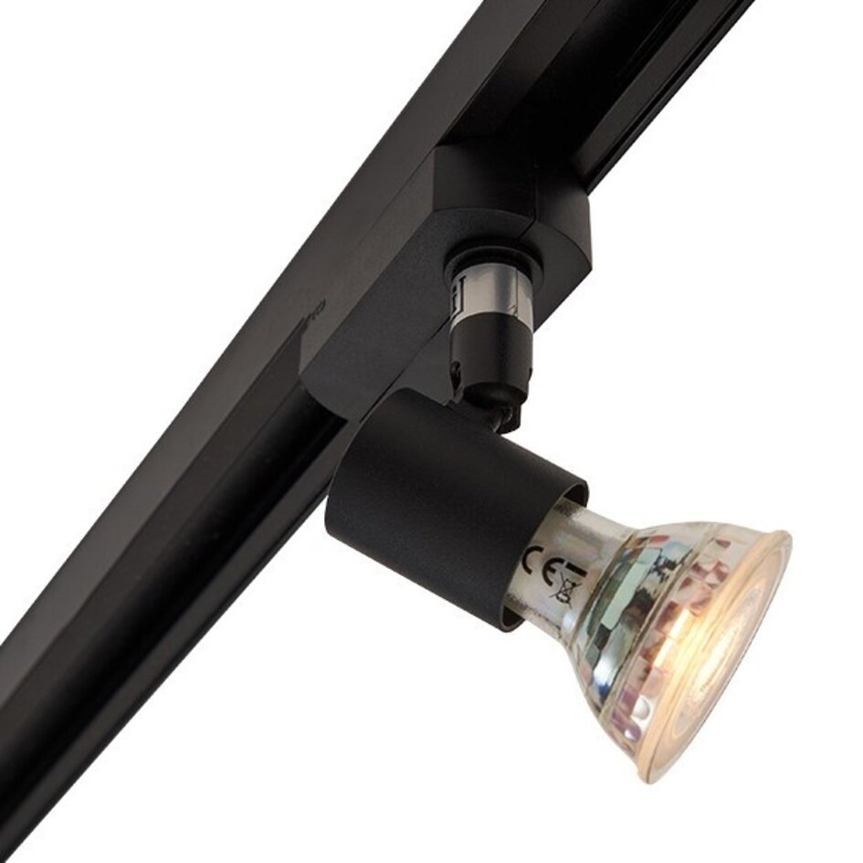 Set med 1-fas skensystem på 3 meter och Stanley-spotlights, svart