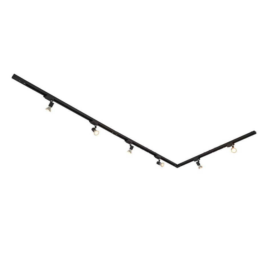 Set med 1-fas skensystem på 3 meter och Stanley-spotlights, svart