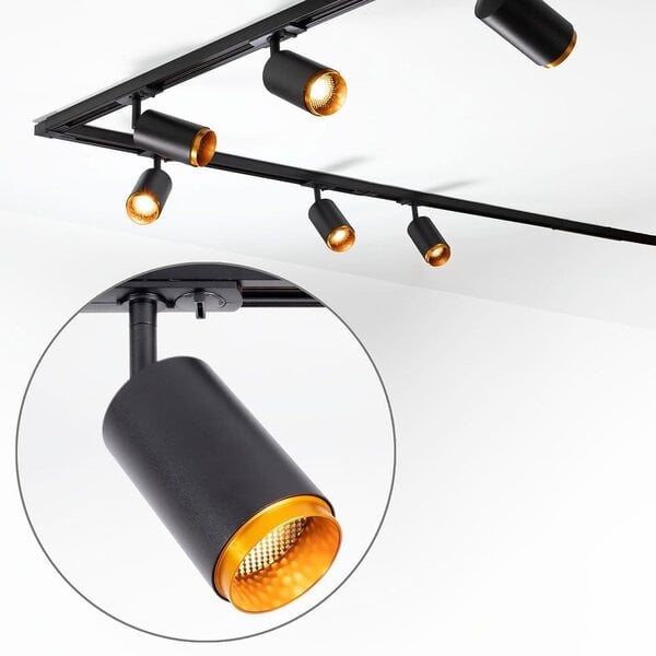 Modernt 1-fas skensystem på 3 meter med Jade spotlights - takskena