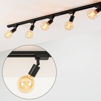 Set med 1-fas skensystem på 1,5 meter och Jax-spotlights, svart