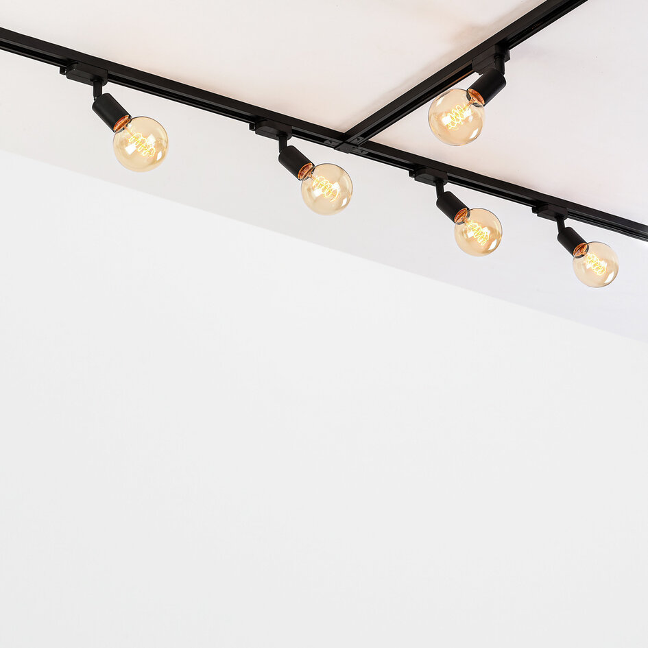 Set med 1-fas skensystem på 1,5 meter och Jax-spotlights, svart