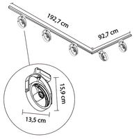 Set med 1-fas skensystem på 3 meter och Skaly-spotlights, svart