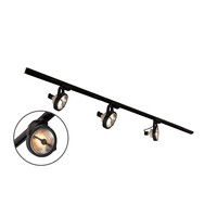 Set med 1-fas skensystem på 1,5 meter och Skaly-spotlights, svart