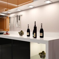 Utanpåliggande LED-spotlight Apollo för skåpsbelysning - silvergrå med sensor