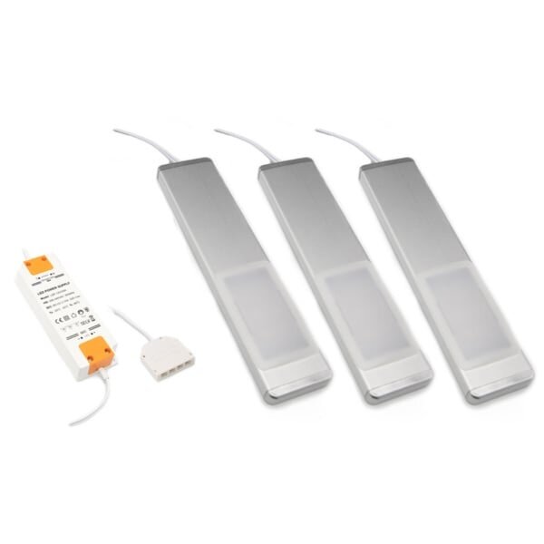 LED skåpbelysning LEX komplett set med 3 lampor