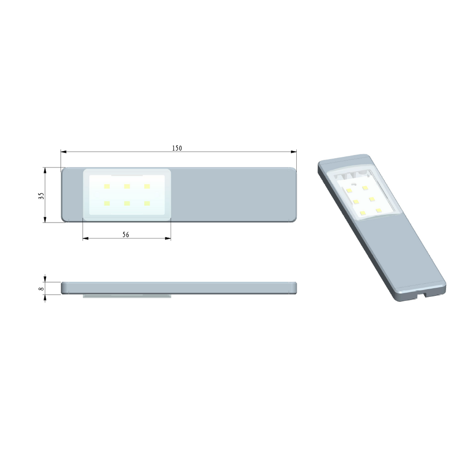 LED-skåpsbelysning Lex komplett set med 3 spotlights
