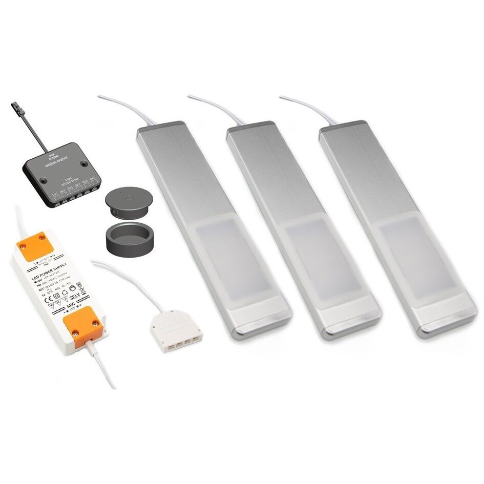 LED-skåpsbelysning Lex komplett set med 3 spotlights