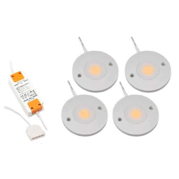 LED skåpbelysning Kaya komplett set med 4 spotlights