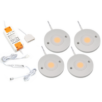 LED-skåpsbelysning Kaya komplett set med 4 spotlights