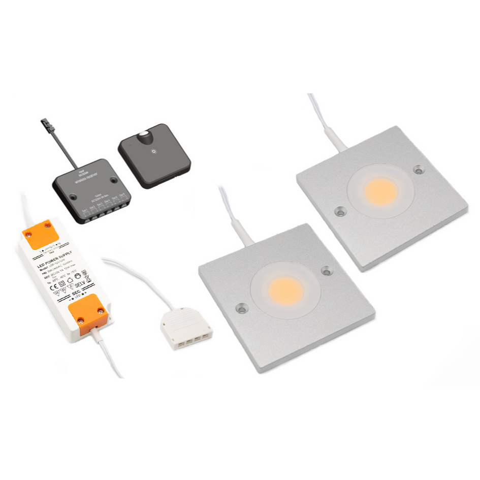 LED-skåpsbelysning Alina komplett set med 2 spotlights