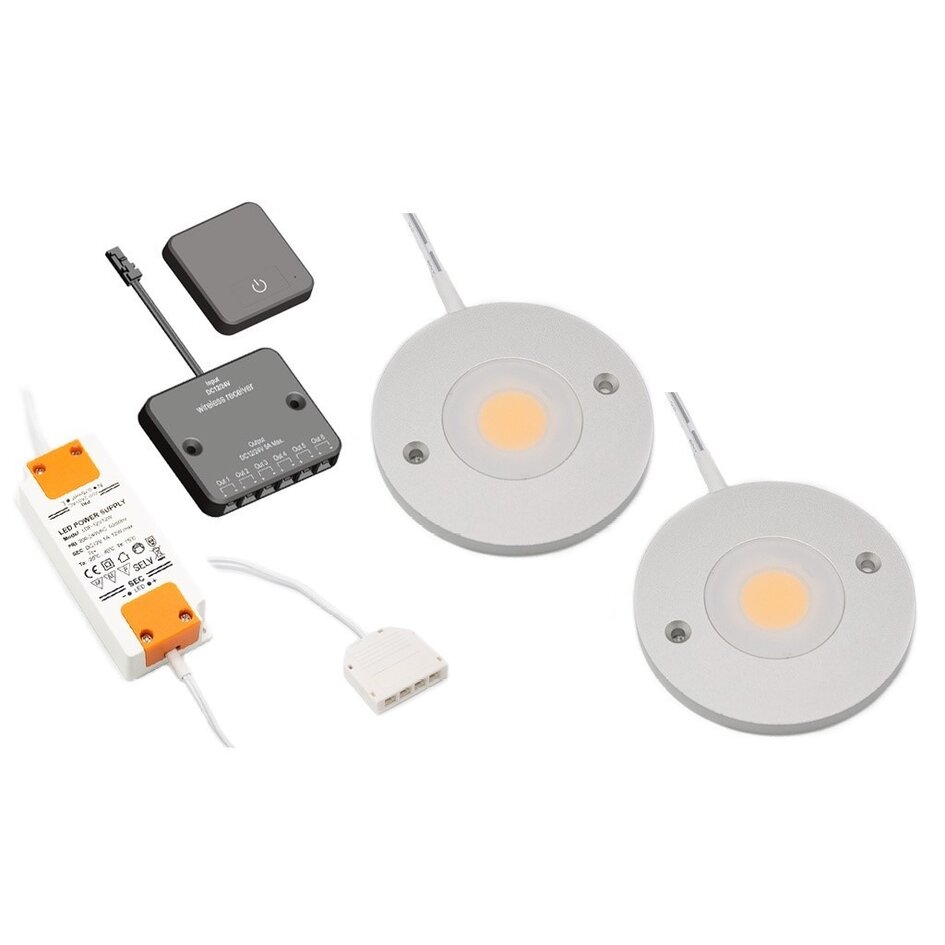LED-skåpsbelysning Kaya komplett set med 2 spotlights