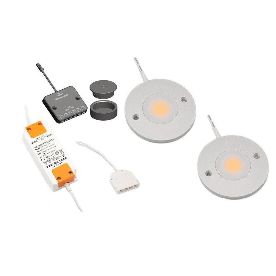 LED-skåpsbelysning Kaya komplett set med 2 spotlights