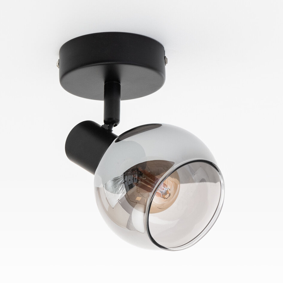 Taklampa Dallas med en lampa - rökfärgat glas med spegeleffekt
