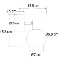 Taklampa Dallas med en lampa - rökfärgat glas med spegeleffekt