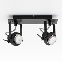 Designad taklampa Dayton med två lampor, justerbar svart