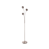 Modern golvlampa Campbell med tre lampor i rökgrått glas