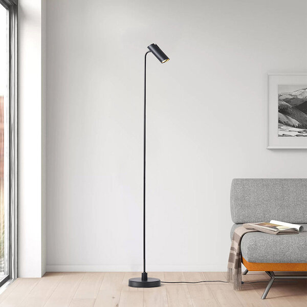 Modern golvlampa i matt svart - Warren