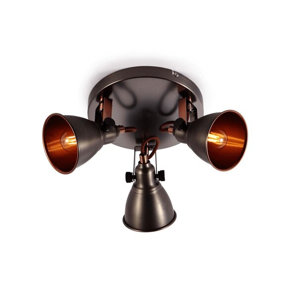 Industriell spotlight Illinois 3-ljus - antik brons