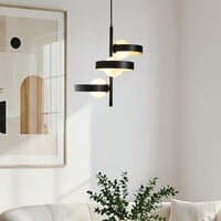 Modern pendellampa James med tre lampor, matt glas och guld