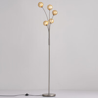 Modern golvlampa Claire med fem lampor i guld