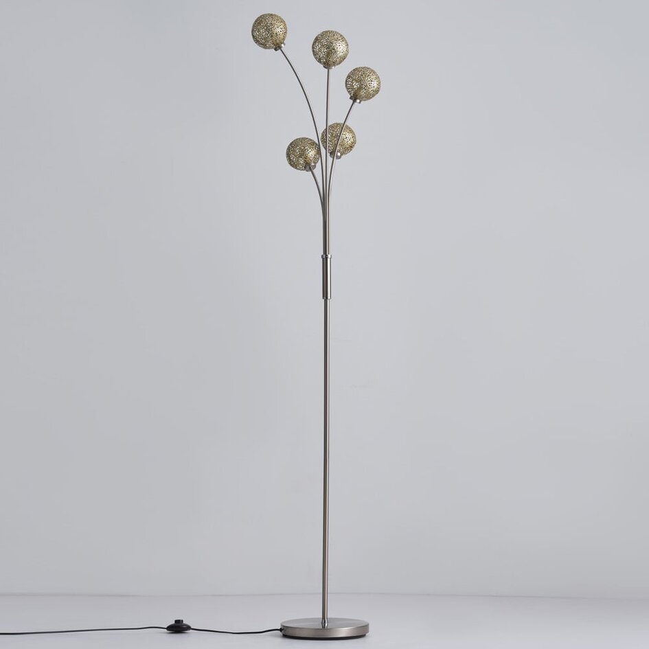 Modern golvlampa Claire med fem lampor i guld