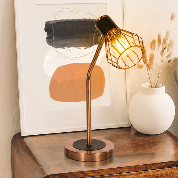 Industriell bordslampa koppar - Ruby
