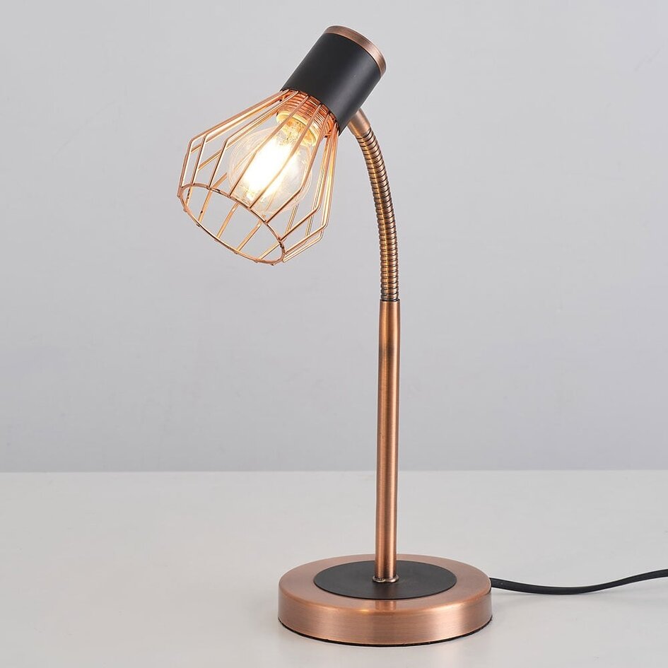 Industriell bordslampa koppar - Ruby