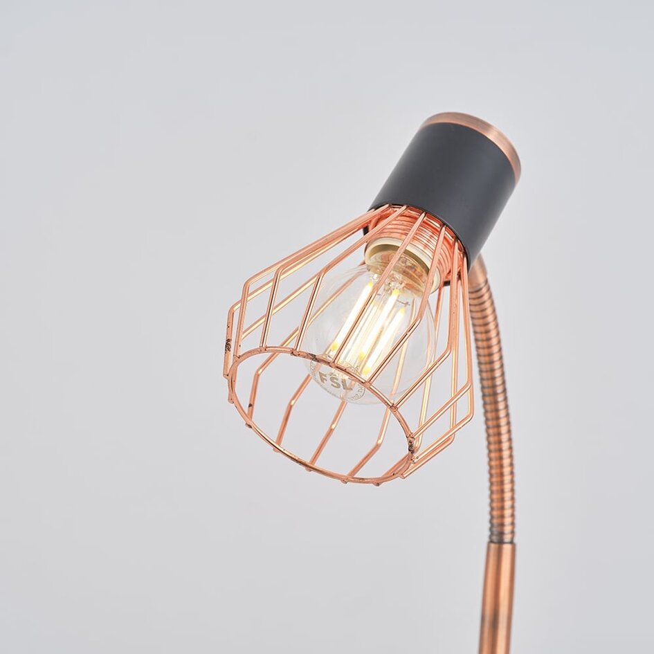 Industriell bordslampa koppar - Ruby