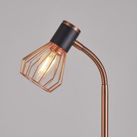 Industriell golvlampa Allison, koppar med mattsvart