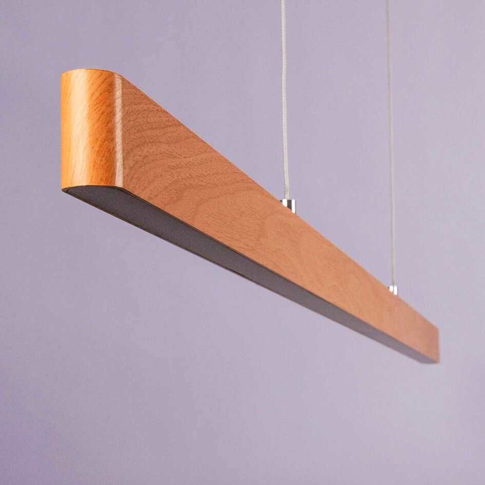 Minimalistisk pendellampa Ami med integrerade 3-stegs dimbara LED - trälook