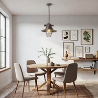 Industriell pendellampa Fender i svart genombruten