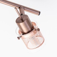 Industriell takspotlight Poppy med två lampor - roséguld