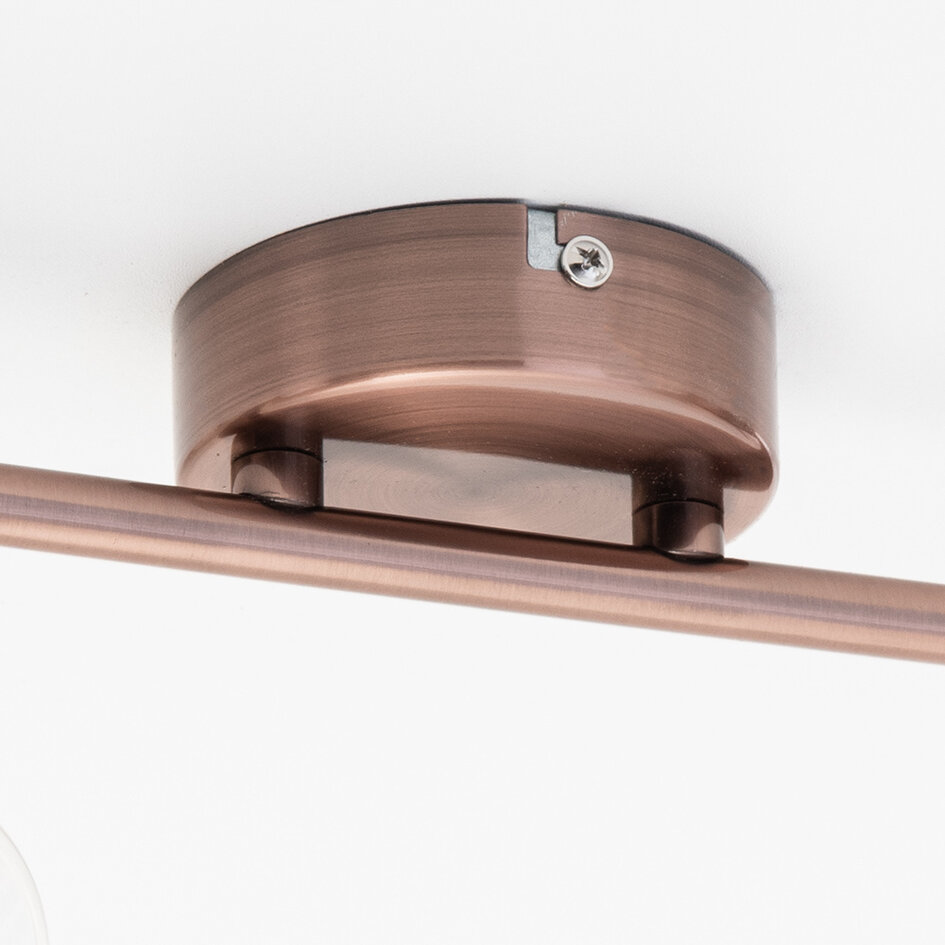 Industriell takspotlight Poppy med två lampor - roséguld