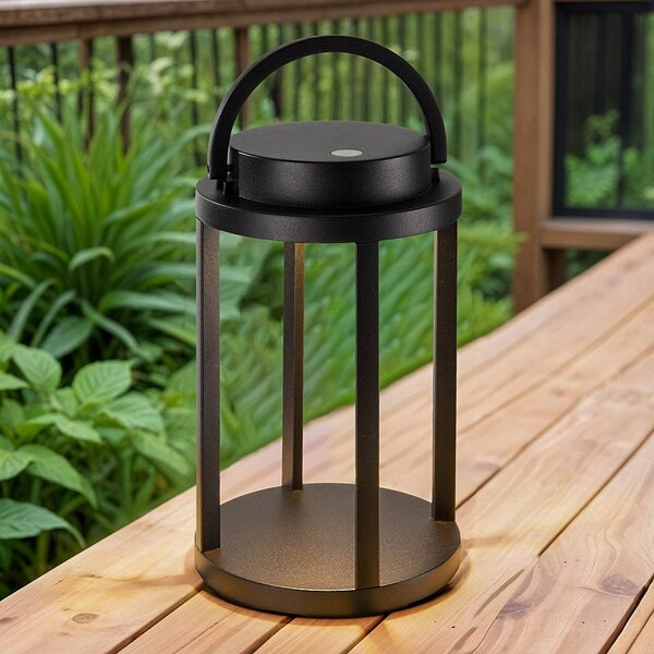 Uppladdningsbar svart bordslampa - Gleamy